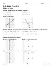 If c(1, 1) and d(4, 10), what is the slope of the line perpendicular to cd ? 3 3 3 4 Skills Practice 1 Pdf Name Date Period 3 3 Skills Practice Slopes Of Lines Determine The Slope Of The Line That Contains The Given Course Hero