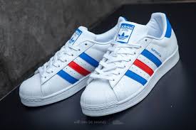 Adidas Superstar Ftw White Blue Red Adidas Nmd Shoes Sneaker Sneakerhead Style Outfit Fashion Menstyle Trendway Trends Allstar Superstar