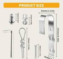Stainless Steel Solar Panel Hooks (2-Pack) for Balcony/Post/Rail Fence