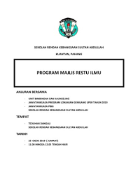 Majlis mohon restu upsr 2015 telah diadakan dengan jayanya pada 22 ogos 2015 (sabtu) bertempat di dewan sk jelutong. Kertas Konsep Restu Ilmu Pages 1 6 Flip Pdf Download Fliphtml5