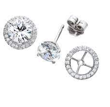Diamond Studs With Detachable Diamond Surround Jackets Diamond Earrings Studs Diamond Studs Gemstone Earrings