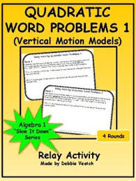 Quadratic Word Problems 1 Vertical Motion Relay Digital Distance Learning Word Problems Quadratics Solving Quadratic Equations