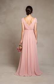 Beautiful Pink Short Sleeved Long Pink Chiffon Bridesmaid Dress W Short Sleeve Bridesmaid Dress Bridesmaid Dresses Long Chiffon Pink Bridesmaid Dresses Long
