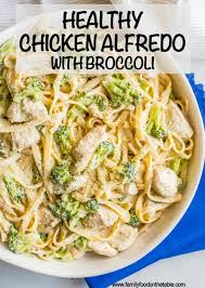This healthy chicken alfredo pasta recipe is made in just one pan, with all the flavor of traditional alfredo, without the calories! Healthy Chicken Alfredo With Broccoli Video Family Food On The Table