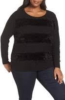 Faux Fur Trim Sweater Plus Size
