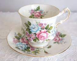 Paragon Fine Bone China Flower Festival B Tea Cup And Saucer Tea Cups Tea Cups Vintage Paragon Tea Cup