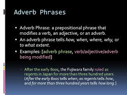 They all feature in the following examples Prepositional Adjective Adverb Participial Gerund Infinitive Appositive Phrases Ppt Video Online Download