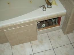 A whirlpool tub utilises water jets that are placed on the sides and the base of the tub that have an intense massaging effect on the body. Tub Decks And Access Panels Ceramic Tile Advice Forums John Bridge Ceramic Tile Tub Surround Tub Tile Access Panels