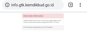 Merupakan aplikasi induk dalam manjemen pengembangan keprofesian dan berkelanjutan. Penyebab Data Tidak Ditemukan Info Gtk 2019 Informasi Seputar Guru
