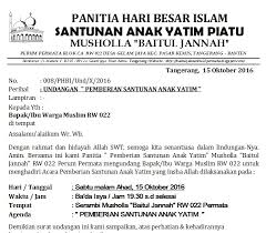 Santunan dan buka puasa bersama anak yatim & dhuafa. Contoh Undangan Santunan Anak Yatim Piatu