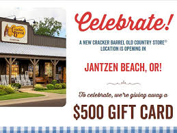 I tried to use one today ($100)and it said there were no funds left on the card. Win A 500 Cracker Barrel Old Country Store Gift Card