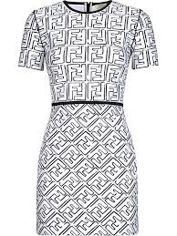 Fendi X Joshua Vides Ff Print Dress Farfetch In 2020 Fendi Dress Print Dress Fendi