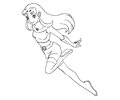 Color the pictures online or print them to color them with your paints or crayons. Teen Titans Starfire Coloring Pages