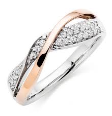 Beaverbrooks Era 9ct Two Colour Diamond Ring Beaverbrooks Era Entwine 9ct Two Colour Diamond Wedding In 2020 Colored Diamond Rings Stylish Engagement Rings Jewelry