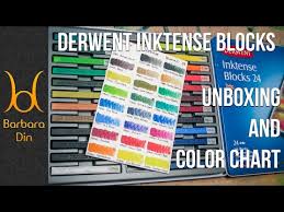 Derwent Inktense Blocks 24 Set Unboxing And Color Chart By