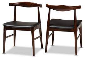 Check spelling or type a new query. Eira Mid Century Modern Black Faux Leather Walnut Wood Dining Chair Set Of 2 Midcentury Dining Chairs By Virventures Houzz