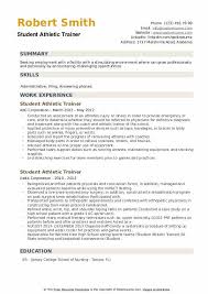 student athletic trainer resume samples