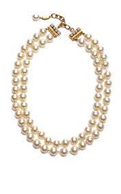 Shop Chanel Double Strand Pearl Necklace From What Goes Around Comes Around By Vintage Chanel For Pr Double Strand Pearl Necklace Pearl Necklace Vintage Pearls