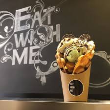 Branding Waffles Dulces Recetas De Chocolate Waffle Con Helado
