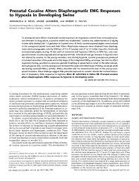 Prenatal cocaine alters diaphragmatic EMG responses to hypoxia in  developing swine.