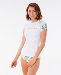 Col rond féminin en coton/lycra®avec bande de propreté. Weiterer Wassersport Wassersport Shirt Lycra Rip Curl Sunny Days Relaxed Ss Lycra 2020 Peach T Shirt Wellenreiten