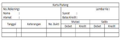 224) pengertian piutang adalah klaim perusahaan atas uang, barang, atau jasa kepada pihak lain akibat transaksi di masa lalu. Kartu Piutang Sodiq Mr