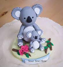 so cute and cuddly maybe change out the colors to personalize perfect for a koala or bear themed baby shower it s bear cake topper bear cakes australia cake