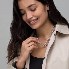 Alex Jona Sterling Silver Wicker Link Chain Necklace