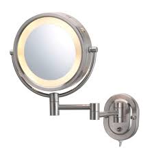 52 list list price $25.52 $ 25. See All 8 In X 8 In Round Lighted Wall Mounted 5x Magnification Makeup Mirror In Nickel Hlnsa895 The Home Depot