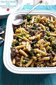 One Pot Pasta With Beef Broccoli Marla Meridith Recipe Ground Beef And Broccoli One Pot Pasta Broccoli Beef