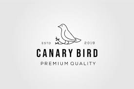 Download Line Art Canary Bird On Root Logo Vector Graphic By Lawoel Creative Fabrica SVG Cut Files