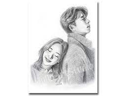 Goblin Korean Drama Pencil Drawing Portrait Instant Download Goblin Korean Drama Portrait Drawing Drawings
