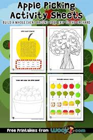Printable apple picking coloring pages. Apple Picking Activity Sheets Woo Jr Kids Activities