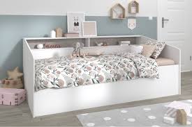 Lit Coffre 90x200 Cm Taylor Blanc Et Gris Pas Cher Lit Enfant But Iziva Com En 2020 Lit Coffre Lit Enfant But Lit En Angle
