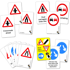 Roads Sign Flashcards Wildgoose Education Flashcards Road Signs Make Business Cards