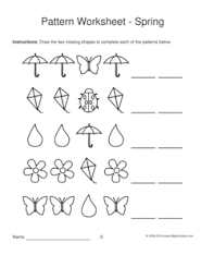 Abc's on the farm book, zoo letter line game Spring Pattern Worksheets For Kids Black White Shapes 1 1 2 Pattern Draw The Two Missing Shapes To Complete Pattern Worksheet Pattern Worksheets For Kids