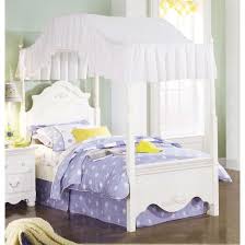 Twin Size Victorian Style White Wood Canopy Bed Fabric Not Included Girls Bed Canopy Toddler Canopy Bed Kid Beds