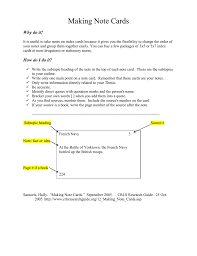 Write your note on a 4 x 6 index card. Making Note Cards Why Do It