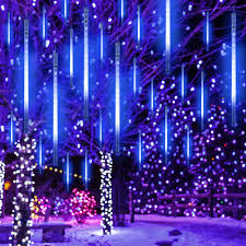 Yosoo Led Falling Rain Lights Meteor Shower Lights 8pcs Set 30cm Meteor Rain Tube Lights 144 Led Bright Led Waterproof Lights For Holiday Xmas Tree Valentine W Rain Lights Icicle Christmas Lights Shower Lighting