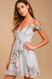 Verona Light Blue Floral Print Off The Shoulder Lace Dress In 2021 Lace Dress Cute Lace Dresses Dresses
