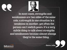 In Most Cases Strengths And Inspirational Quote By Steve Jobs