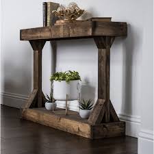 Use the long, narrow table as a sofa table, or as a display table for a vase of fresh cut flowers or a framed. Barb Small Rustic Solid Wood Console Table By Del Hutson Designs