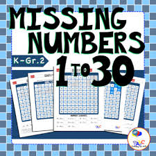 Missing Number 1 30 Worksheets Teaching Resources Tpt