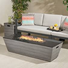 This concrete propane fire pit will add warmth and contemporary style to any outdoor living space. Outdoor Fire Pit Cover Rectangular Novocom Top