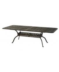 Hanamint Tuscany Cast Aluminum Extension Dining Table Shown Fully Extended In Desert Bronze Finish Metal Dining Table Extension Table Patio Table