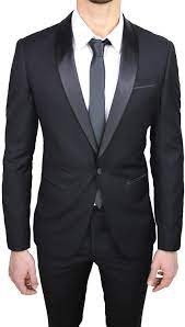 Toggle submenu for the uomo deparment. Abito Completo Uomo Sartoriale Raso Nero Lucido Vestito Smoking Slim Fit Aderente Amazon It Abbigliamento
