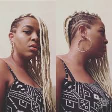 Black And Platinum Blonde Faux Locs Platinum Blonde Faux Locs With Shaved Sides Ig Karmishamusic Natural Naturalhair Fauxlocs Lo Faux Locs Shaved Side Hairstyles Natural Hair Styles