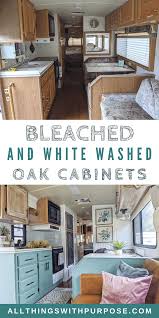 Mist on cabinets, let sit for a minute or two and then wipe clean with a soft cloth. Diy Farmhouse Look Bleached And White Washed Oak Cabinets