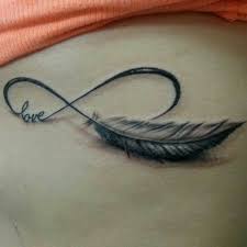 Pin By Angelica Garza Gomez On Ink Infinity Tattoo With Feather Infinite Tattoo Infinity Tattoos