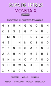 Descubre la mejor forma de comprar online. 17 Ideas De Juegos Kpop Sopa De Letras Kpop Letras